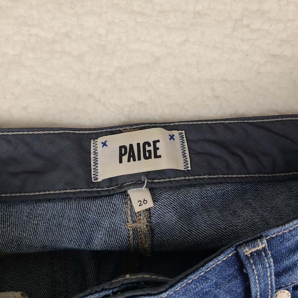 Paige Jeans Womens 26 Blue Jimmy Jimmy Skinny Penelope Distress Dark Wash Denim - Picture 7 of 13